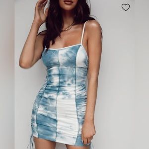 Princess Polly Milan Tie Dye Mini Dress Blue